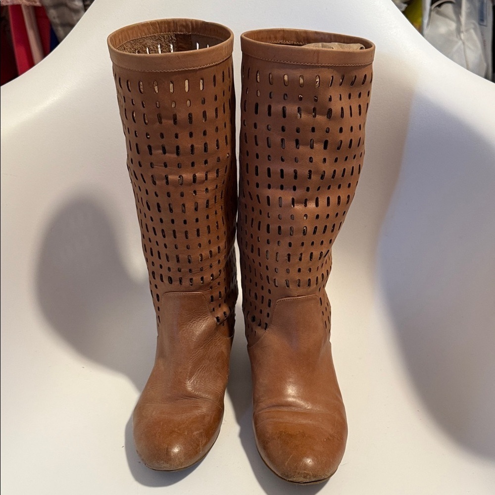 Banana Republic tan tall knee-high leather boots 7 - Picture 2 of 16